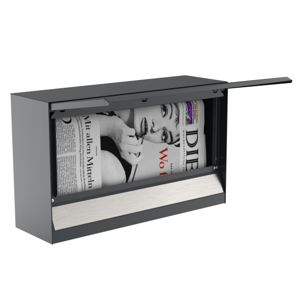 Erweiterung Zeitungsfach Briefkasten Erwin mit Edelstahlschild
