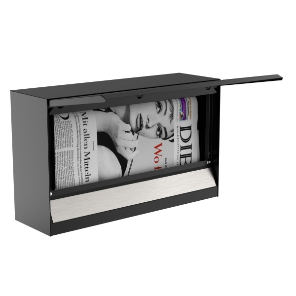 Erweiterung Zeitungsfach Briefkasten Erwin mit Edelstahlschild