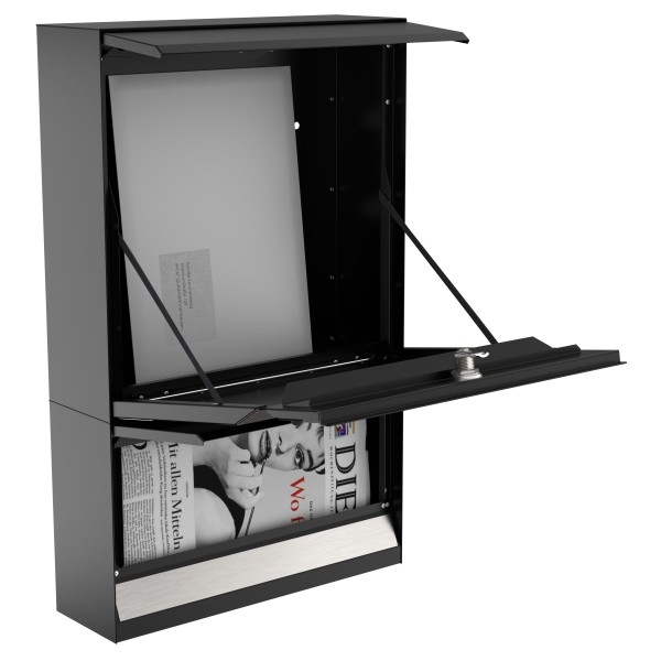 Erweiterung Zeitungsfach Briefkasten Erwin mit Edelstahlschild